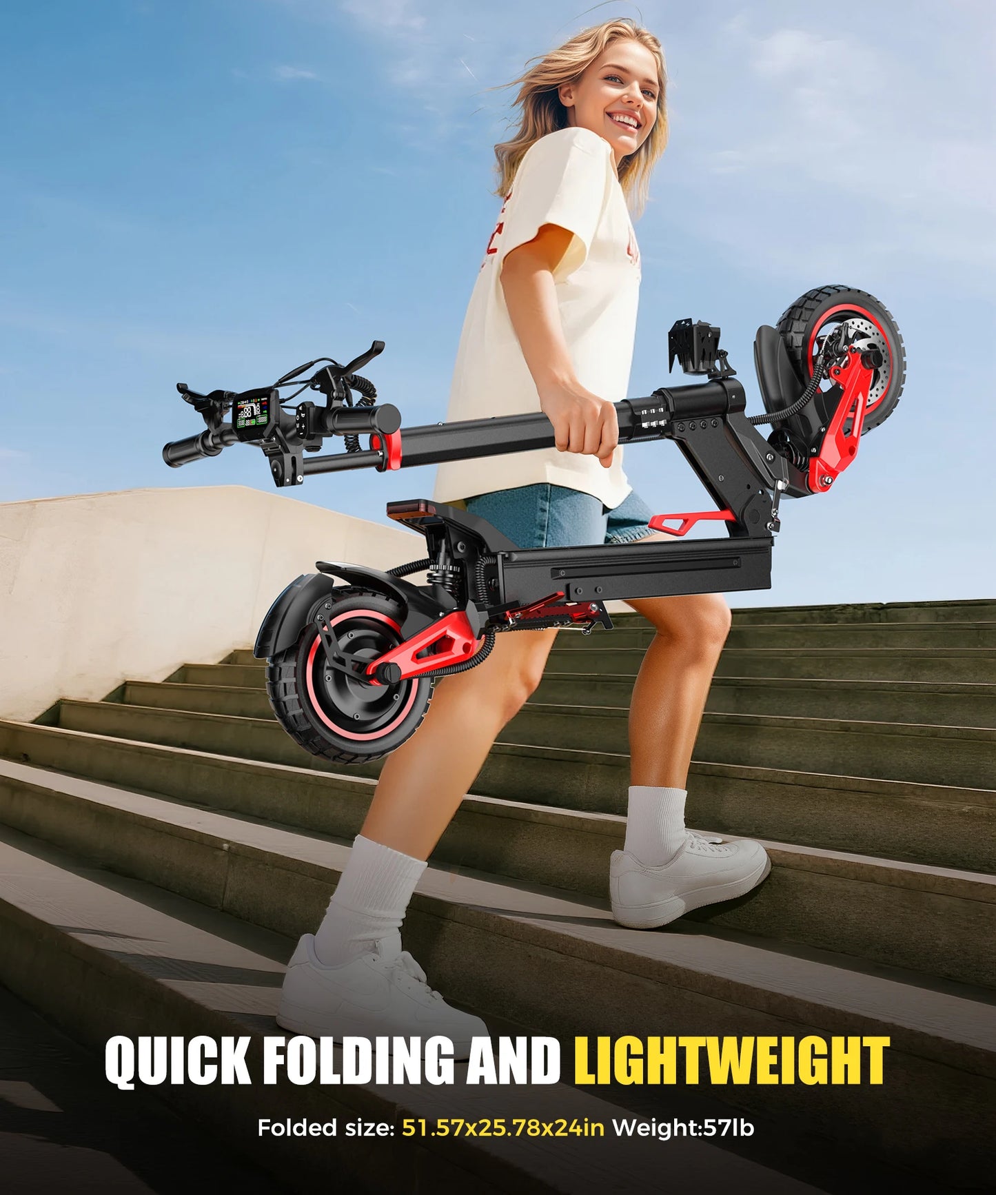 J15 Electric Kick Scooter for Adults Foldable Dual Motor E-Scooter for Men Fast Powerful Mobility and Family Use