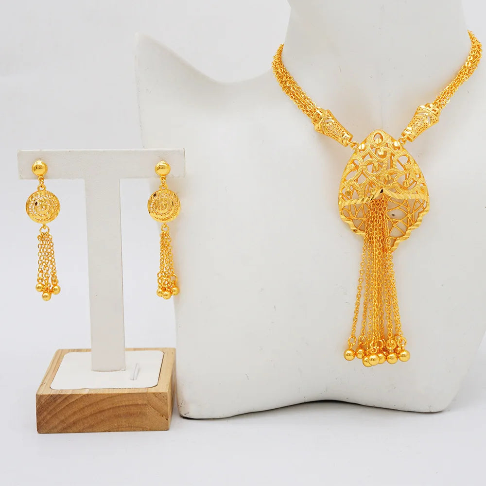 24K Pure Gold (AU999) Dubai Jewelry Set, Craft Your Queenly Presence