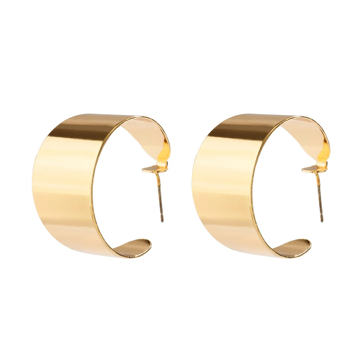 Exaggerated Wide Smooth Surface Metal Necklace/Earrings/Bracelet Set for Women Trendy African Collar Fashion Jewelry Accessories