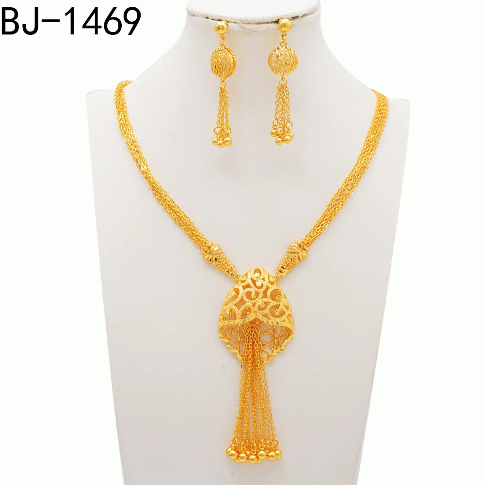 24K Pure Gold (AU999) Dubai Jewelry Set, Craft Your Queenly Presence
