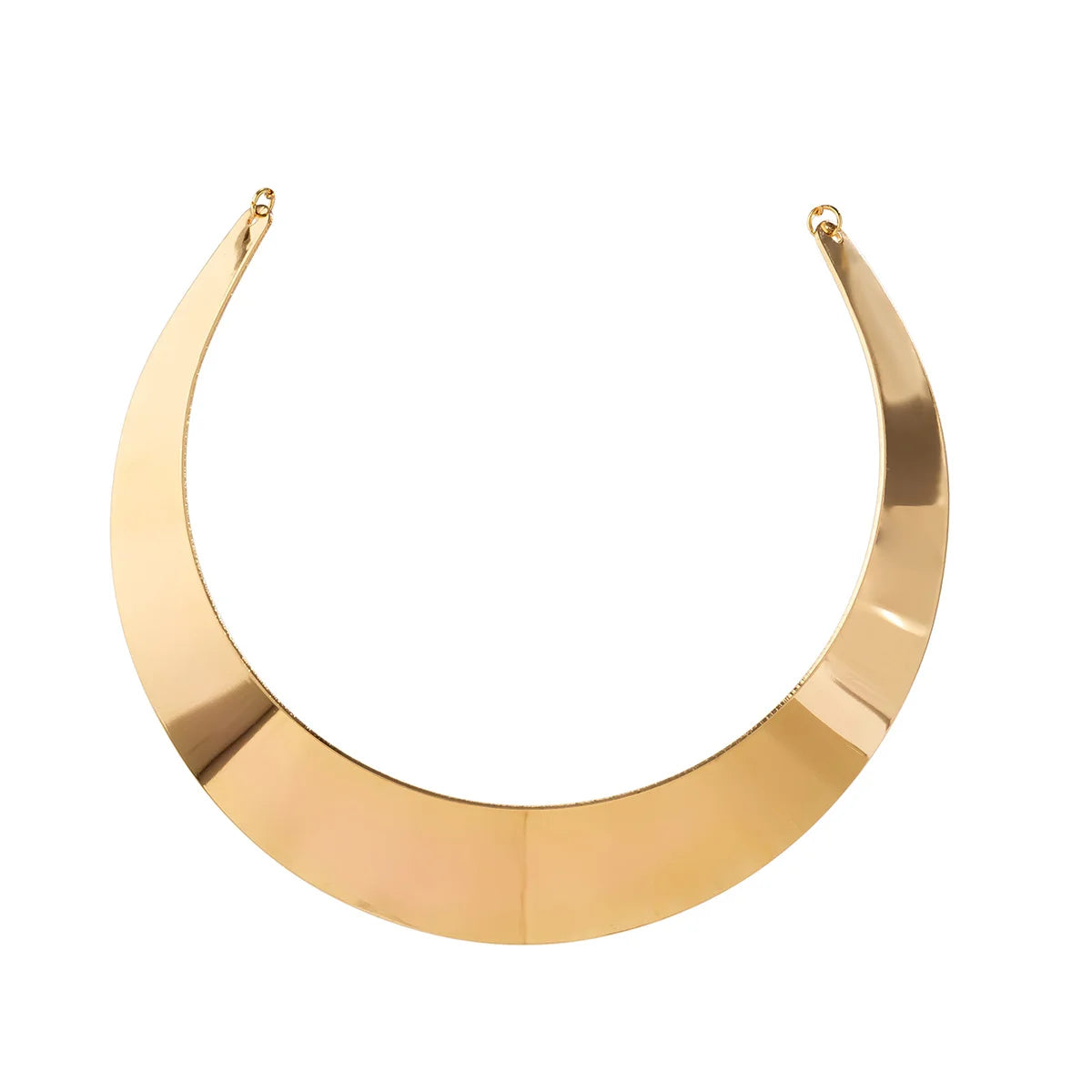 Exaggerated Wide Smooth Surface Metal Necklace/Earrings/Bracelet Set for Women Trendy African Collar Fashion Jewelry Accessories