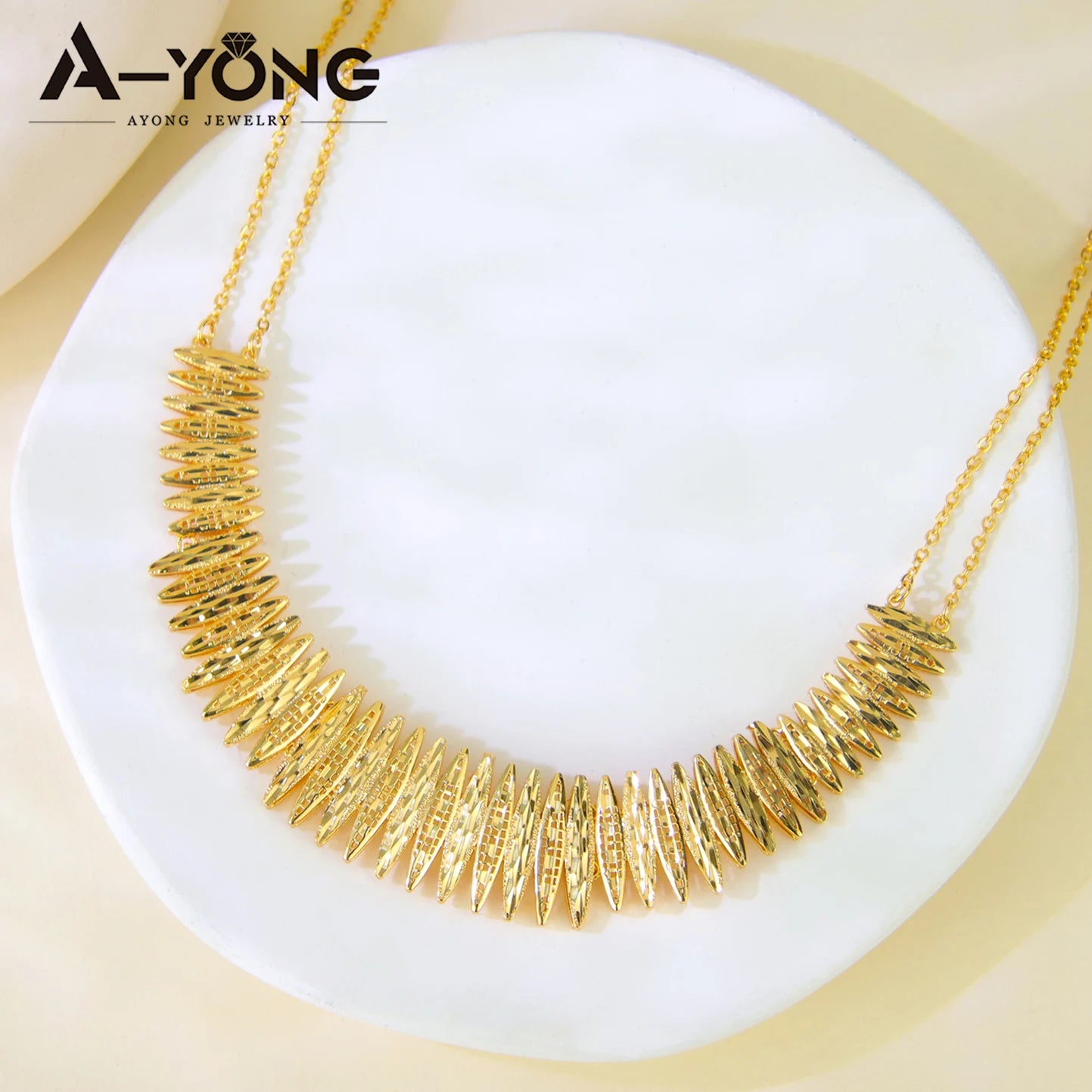 Premium Dubai Bridal Wedding Jewelry Set 21k Gold Plated Arabic Zirconia Geometric Necklace Moroccan Women Vintage Jewelrys