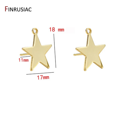 Jewellery Making Supplies 14K Real Gold Plated Creative 6 Styles DIY Earrings Accessories Earrings Hooks Fittings Wholesale