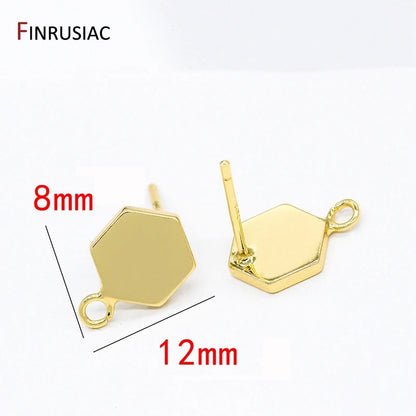 Jewellery Making Supplies 14K Real Gold Plated Creative 6 Styles DIY Earrings Accessories Earrings Hooks Fittings Wholesale