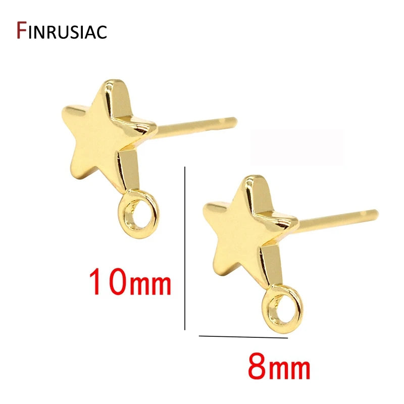 Jewellery Making Supplies 14K Real Gold Plated Creative 6 Styles DIY Earrings Accessories Earrings Hooks Fittings Wholesale