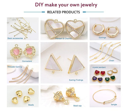 Jewellery Making Supplies 14K Real Gold Plated Creative 6 Styles DIY Earrings Accessories Earrings Hooks Fittings Wholesale