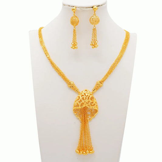 24K Pure Gold (AU999) Dubai Jewelry Set, Craft Your Queenly Presence