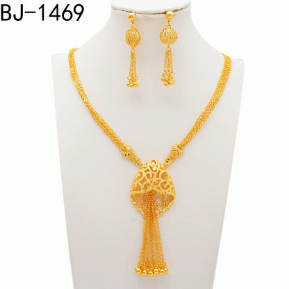 24K Pure Gold (AU999) Dubai Jewelry Set, Craft Your Queenly Presence